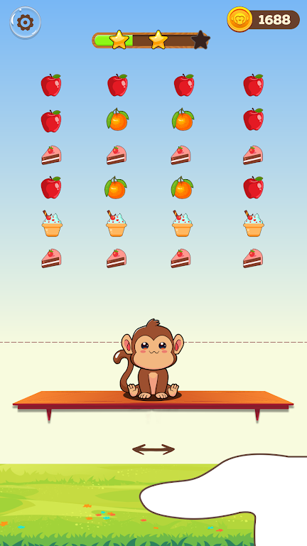 猴子吃彩色水果